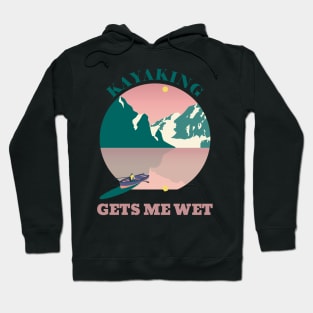 Kayaking Gets Me Wet Circle Landscape Hoodie